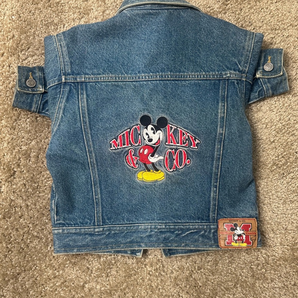 Kids Blue Jean Jacket Mickey Mouse vintage. Perfect fade